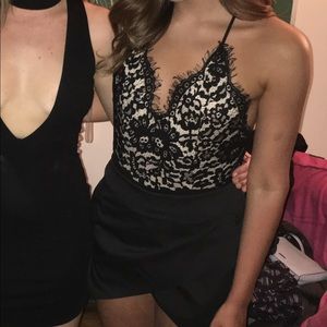 Forever 21 lace criss cross back body suit